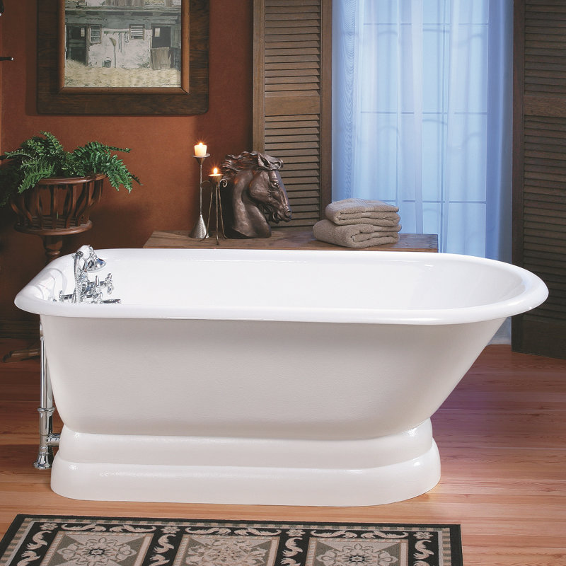 CheviotProducts 61" x 30" Freestanding Soaking Cast Iron Bathtub Wayfair